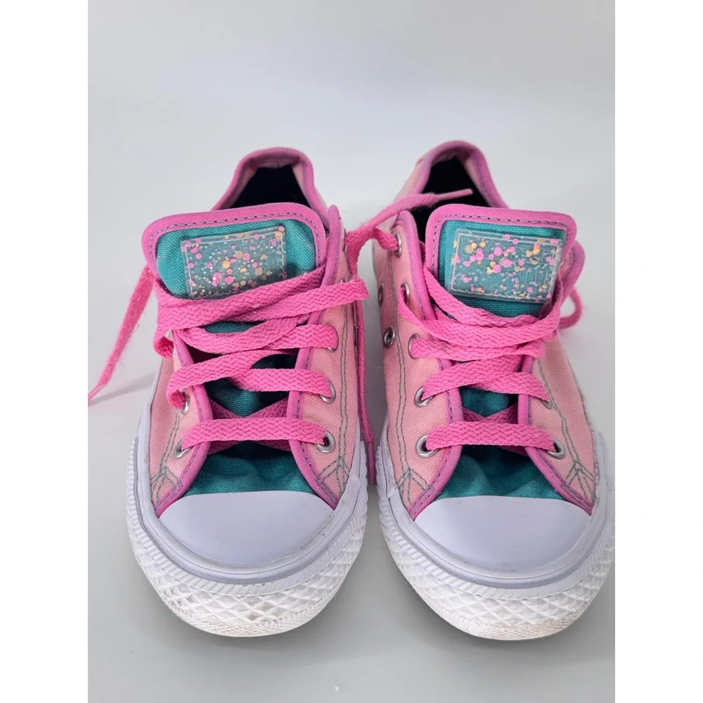 Converse Chuck Taylor Kids 1.5 Pink Teal Custom Emma Sneakers‎ Youth Shoes